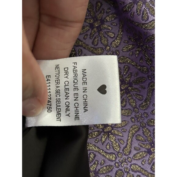 Wendy Bird Erin Fetherston Size 4 Sleeveless Purple Gold Cut Out Bow Dress - Picture 14 of 14